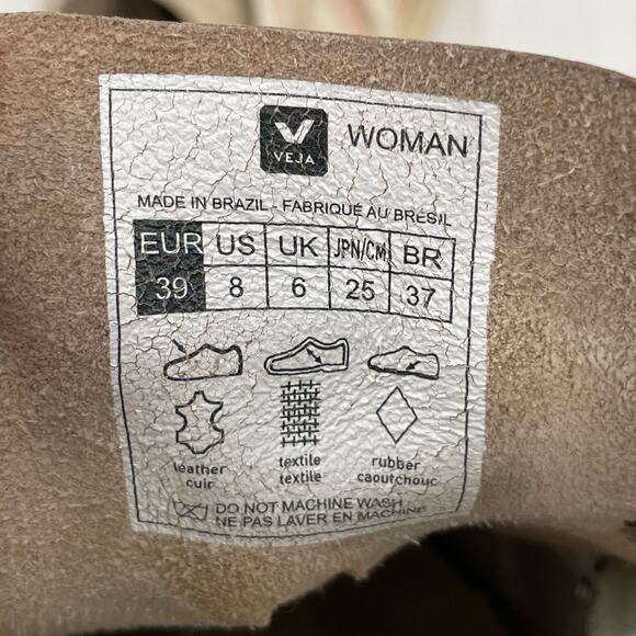 Veja V-10 Multico Nude Colorblock Sneakers Suede Leather Pink Blue Cream Size 8 - Picture 16 of 16